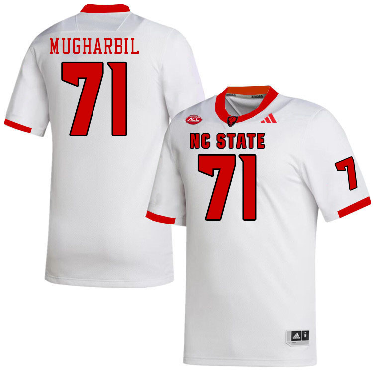 Men #71 Yousef Mugharbil NC State Wolfpack College Football Jerseys Stitched-White